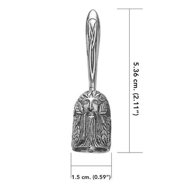 The Green Man Hand Bell in Sterling Silver TPD6187 - Jewelry